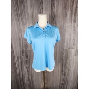 Ping Womens Light Blue Short Sleeve Golf Polo Shirt Textured Stripe Size M
